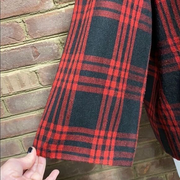 Larry Levine Crop 3/4 Sleeve Plaid 2 Button Jacket - Picture 4 of 7